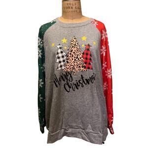 Women’s Plus Size Merry Christmas Pullover Sweatshirt Size 2XL